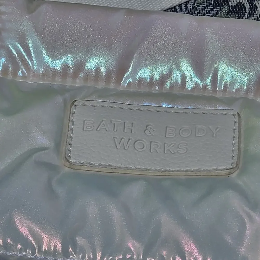 Bath & Body Works Iridescent White Puffer Tote Bag Shopping 2023